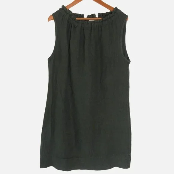 Tempo Paris | Dresses | Tempo Paris Womens Dress Medium Green Linen  Sleeveless Tie Back 4xl37 | Poshmark